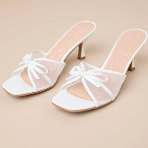 Lulus Bow Bridal Heels